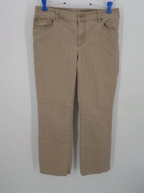 Chico's Platinum Denim Women's Straight Leg Tan  Jeans Size 1.5R US 10 EUC
